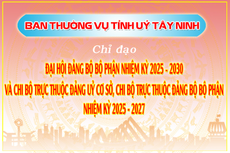 Ban Thường vụ Tỉnh uỷ: Chỉ đạo về Đại hội đảng bộ bộ phận nhiệm kỳ 2025 – 2030 và chi bộ trực thuộc đảng uỷ cơ sở, chi bộ trực thuộc đảng bộ bộ phận nhiệm kỳ 2025 - 2027