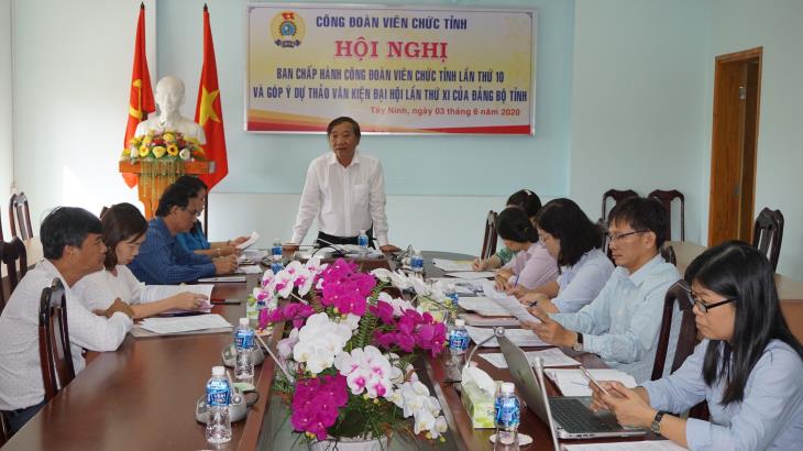 Công đoàn Viên chức tỉnh tổ chức hội nghị lấy ý kiến dự thảo văn kiện Đại hội XI của Đảng bộ tỉnh Tây Ninh (nhiệm kỳ 2020-2025)