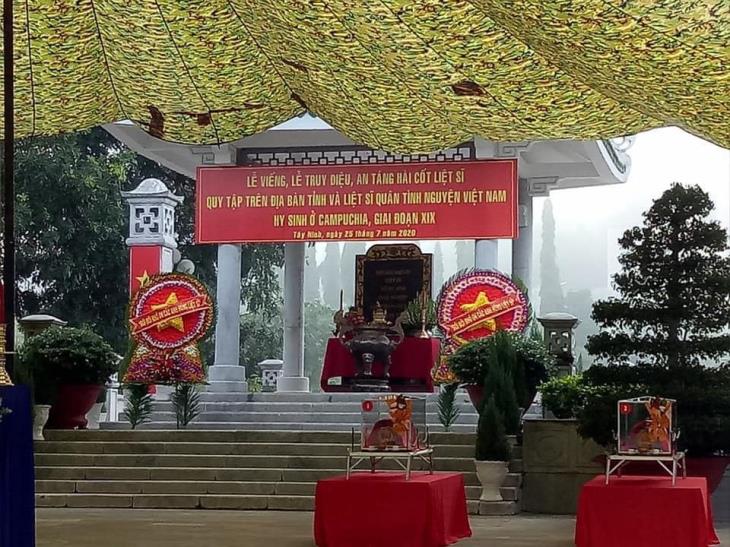 Lễ truy điệu và an táng 149 hài cốt Liệt sĩ tại Nghĩa trang liệt sĩ Đồi 82 Tân Biên, Tây Ninh
