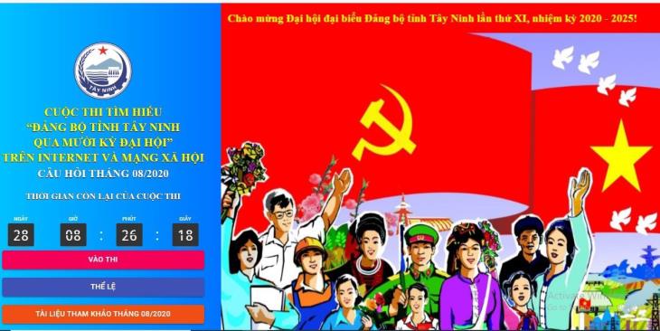 Công bố kết quả Cuộc thi tìm hiểu “Đảng bộ tỉnh Tây Ninh qua Mười kỳ Đại hội” tháng 7/2020