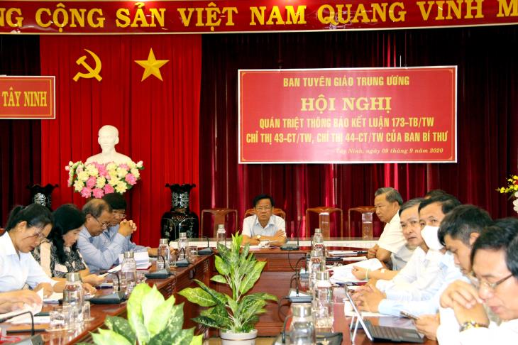 Ban Tuyên giáo Trung ương: tổ chức Hội nghị trực tuyến quán triệt Thông báo kết luận số 173-TB/TW, Chỉ thị số 43-CT/TW, Chỉ thị số 44-CT/TW của Ban Bí thư