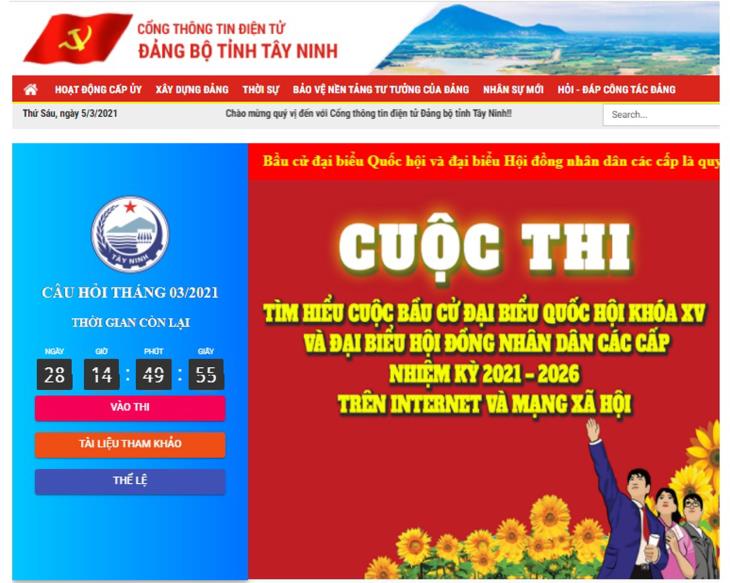 Ban Tuyên giáo Tỉnh uỷ tổ chức Cuộc thi tìm hiểu bầu cử đại biểu Quốc hội khoá XV và đại biểu Hội đồng nhân dân các cấp 