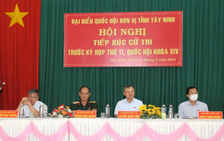 Đại biểu Quốc hội đơn vị tỉnh Tây Ninh tiếp xúc cử tri trước kỳ họp thứ 11, Quốc hội khóa XIV 