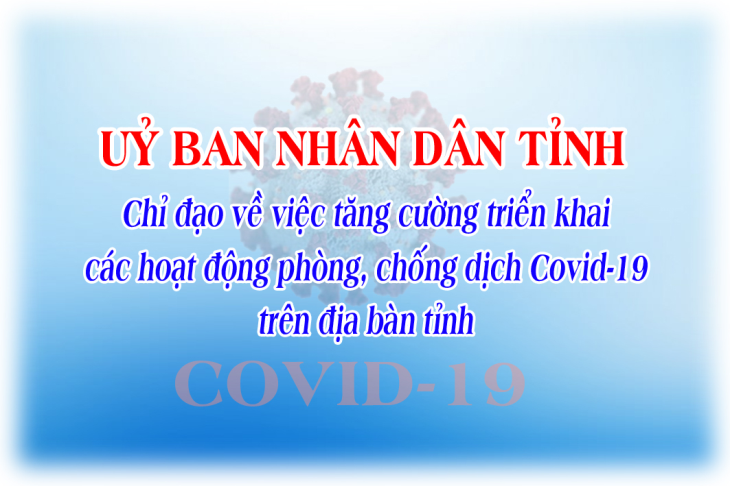 Uỷ ban nhân dân tỉnh chỉ đạo về việc tăng cường triển khai các hoạt động phòng, chống dịch Covid-19 trên địa bàn tỉnh