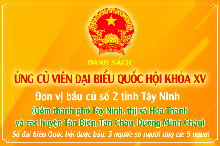 Chương trình hành động của các ứng cử viên đại biểu Quốc hội khóa XV, đơn vị bầu cử số 2 tỉnh Tây Ninh