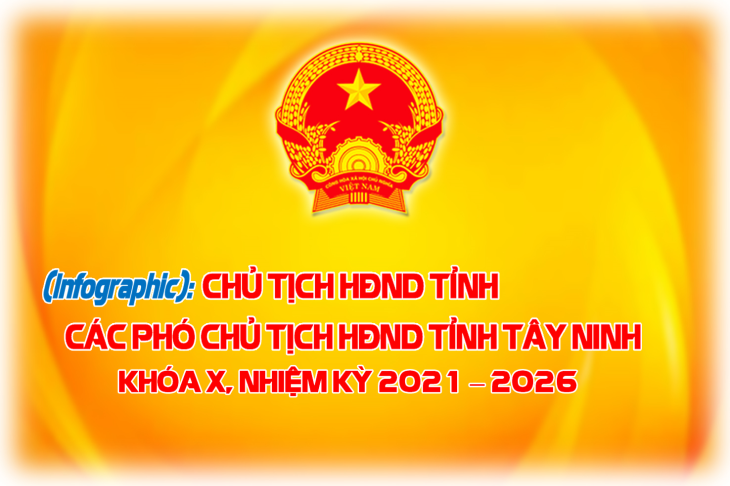 (Infographic): Chủ tịch HĐND tỉnh, các Phó Chủ tịch HĐND tỉnh Tây Ninh khóa X, nhiệm kỳ 2021 – 2026