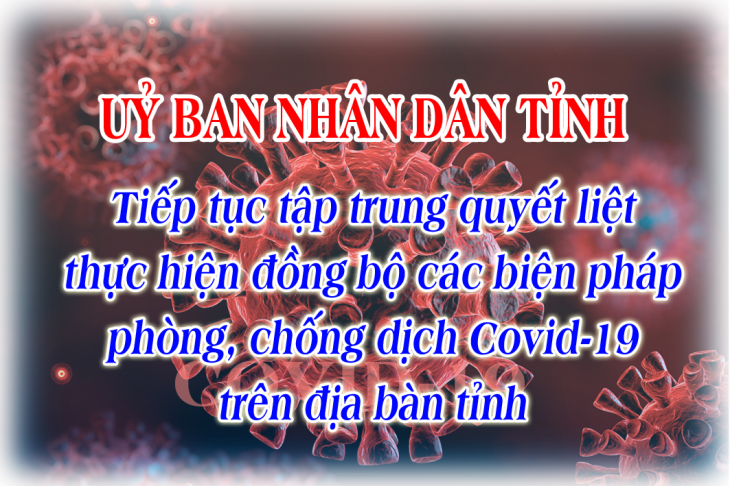 UBND tỉnh chỉ đạo tiếp tục tập trung quyết liệt thực hiện đồng bộ các biện pháp phòng chống dịch Covid-19 trên địa bàn tỉnh