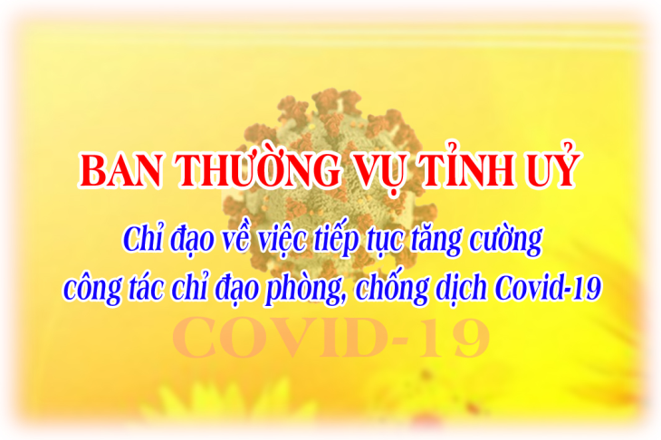 Ban Thường vụ Tỉnh uỷ chỉ đạo về việc tiếp tục tăng cường công tác chỉ đạo phòng, chống dịch Covid-19