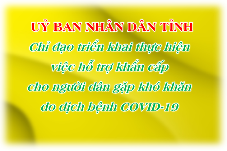 UBND tỉnh chỉ đạo: Triển khai thực hiện việc hỗ trợ khẩn cấp cho người dân gặp khó khăn do dịch bệnh COVID-19 