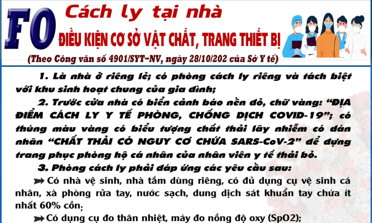 F0 CÁCH LY TẠI NHÀ - ĐIỀU KIỆN CƠ SỞ VẬT CHẤT, TRANG THIẾT BỊ