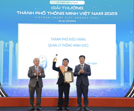 Tây Ninh nhận giải thưởng “Thành phố thông minh Việt Nam 2023”