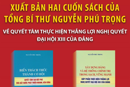 Xuất bản hai cuốn sách của Tổng Bí thư Nguyễn Phú Trọng về quyết tâm thực hiện thắng lợi Nghị quyết Đại hội XIII của Đảng