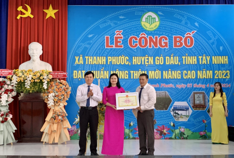 Xã Thanh Phước, huyện Gò Dầu được công nhận đạt chuẩn nông thôn mới nâng cao