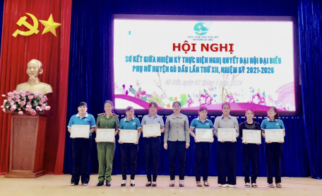 Hội Liên hiệp Phụ nữ huyện Gò Dầu sơ kết giữa nhiệm kỳ thực hiện Nghị quyết Đại hội Phụ nữ huyện Gò Dầu lần thứ XII, nhiệm kỳ 2021-2026