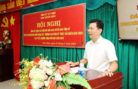 Tây Ninh: Hội nghị tổng kết công tác phối hợp giữa Ban Tuyên giáo Tỉnh uỷ với các cơ quan nhà nước cùng cấp, Trường CĐKT Hải quân năm 2023 và ký kết chương trình phối hợp năm 2024