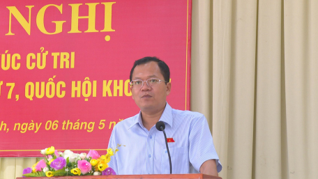 Đồng chí Huỳnh Thanh Phương phát biểu tại Hội nghị