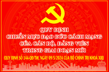 Quy định số 144-QĐ/TW, ngày 09/5/2024 của Bộ Chính trị (Khoá XIII) về chuẩn mực đạo đức cách mạng của cán bộ, đảng viên trong giai đoạn mới