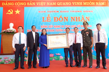 Lễ đón nhận xếp hạng Di tích lịch sử quốc gia Ban Tuyên huấn Trung ương Cục miền Nam giai đoạn 1962 – 1975