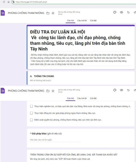 Ban Tuyên giáo Tỉnh uỷ tổ chức điều tra dư luận xã hội về công tác lãnh đạo, chỉ đạo đấu tranh phòng, chống tham nhũng, tiêu cực, lãng phí