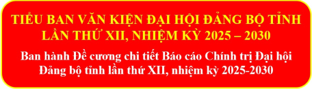 Đề cương chi tiết Báo cáo Chính trị Đại hội Đảng bộ tỉnh lần thứ XII, nhiệm kỳ 2025-2030