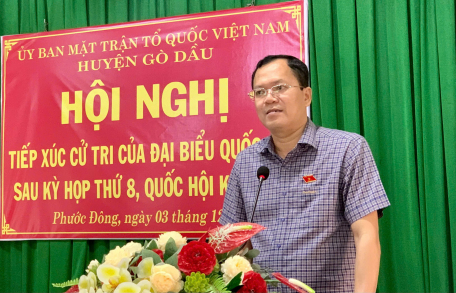 Đại biểu Quốc hội đơn vị tỉnh Tây Ninh tiếp xúc cử tri huyện Gò Dầu