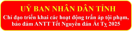 Triển khai các hoạt động trấn áp tội phạm, bảo đảm ANTT Tết Nguyên đán Ất Tỵ 2025