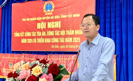 Bí thư Huyện uỷ dự tổng kết hoạt động Toà án Nhân dân huyện năm 2024