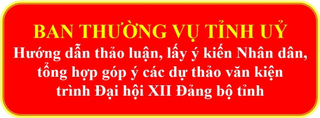 Hướng dẫn thảo luận, lấy ý kiến Nhân dân, tổng hợp góp ý các dự thảo văn kiện trình Đại hội XII Đảng bộ tỉnh