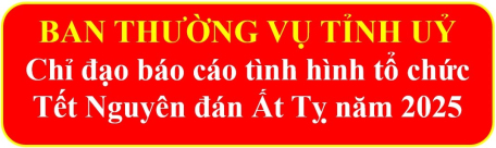 Ban Thường vụ Tỉnh uỷ chỉ đạo báo cáo tình hình tổ chức Tết Nguyên đán Ất Tỵ năm 2025