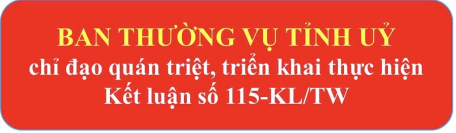 Ban Thường vụ Tỉnh uỷ chỉ đạo quán triệt và triển khai thực hiện Kết luận số 115-KL/TW