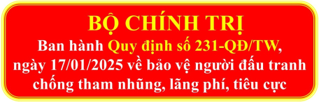 Quy định về bảo vệ người đấu tranh chống tham nhũng, lãng phí, tiêu cực