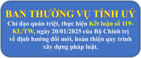 Ban Thường vụ Tỉnh uỷ chỉ đạo quán triệt, thực hiện Kết luận số 119-KL/TW, ngày 20/01/2025 của Bộ Chính trị