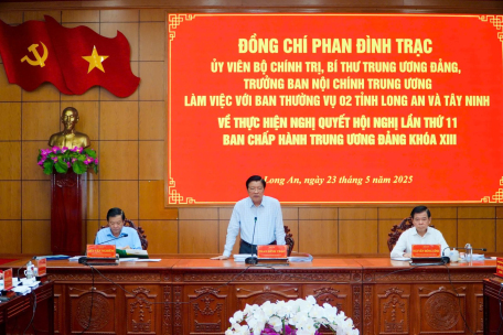 Trưởng Ban Nội chính Trung ương làm việc với hai tỉnh Long An và Tây Ninh
