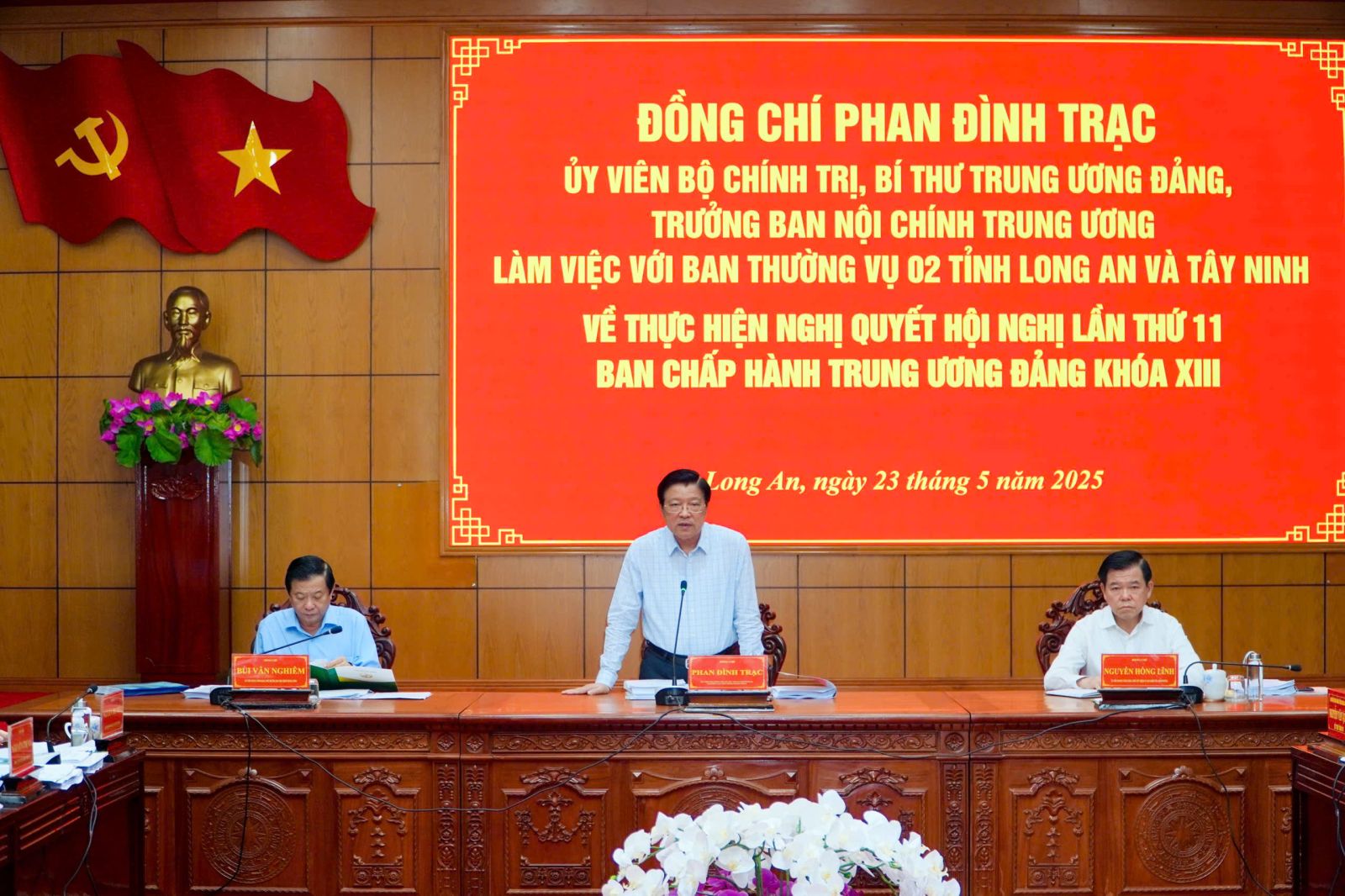 Trưởng Ban Nội chính Trung ương làm việc với hai tỉnh Long An và Tây Ninh