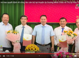 Công bố và trao quyết định về công tác cán bộ tại Huyện ủy Dương Minh Châu và Thị ủy Hòa Thành